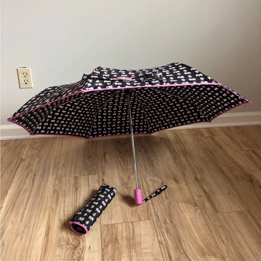 Vera Bradley Black and Pink Umbrella - Picture 3 of 3